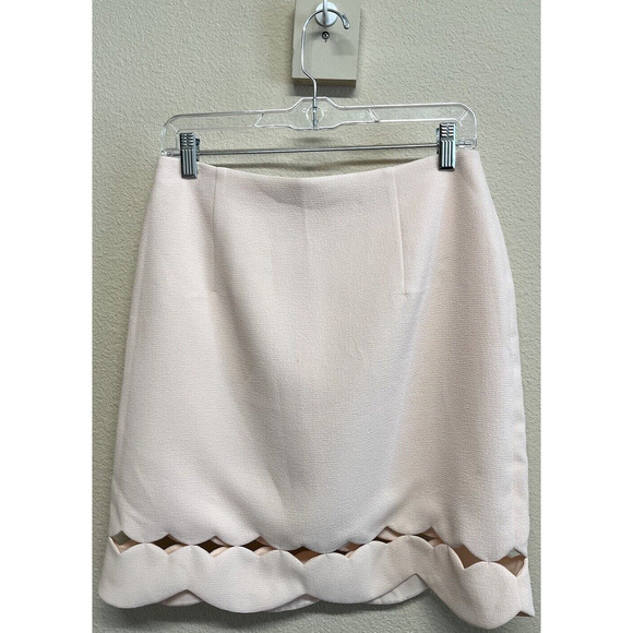 Club Monoco Atrina Skirt Size 8 Pink Pearl Scalloped Cutout Hem NEW - Picture 2 of 13